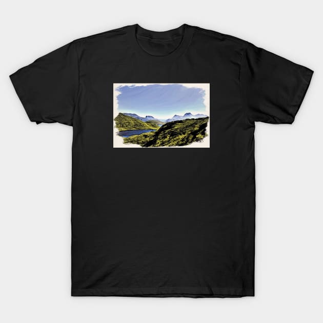 Lake landscape / Maléa is looking for the goblin - children's book WolfArt T-Shirt by RaphaelWolf